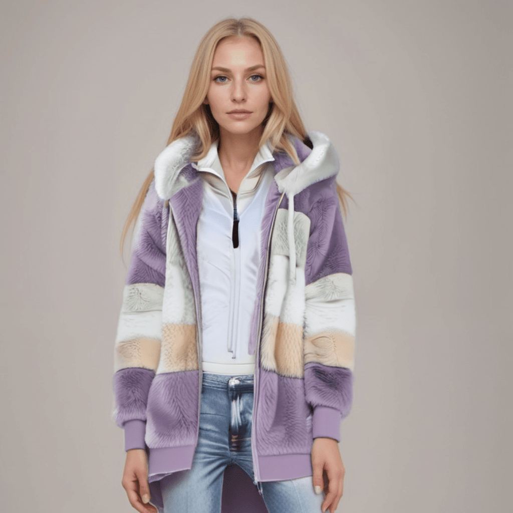 Elina - Damen Jacke mit Kapuze und Reißverschluss oversize