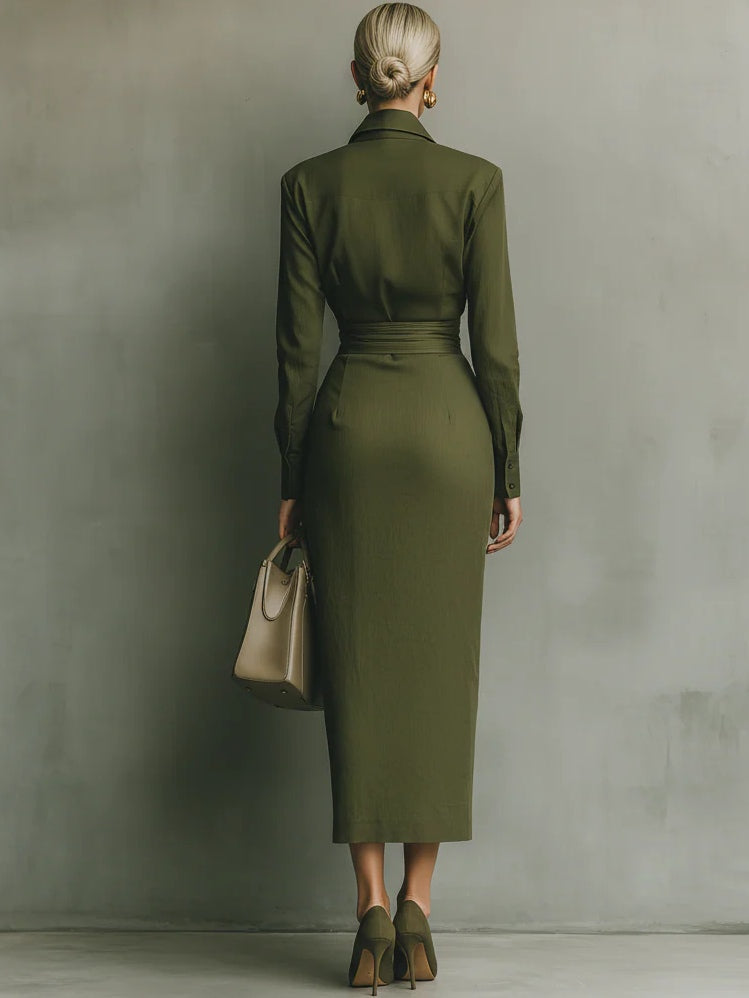 Elena – Elegantes Wickelkleid mit Taillierung Damen
