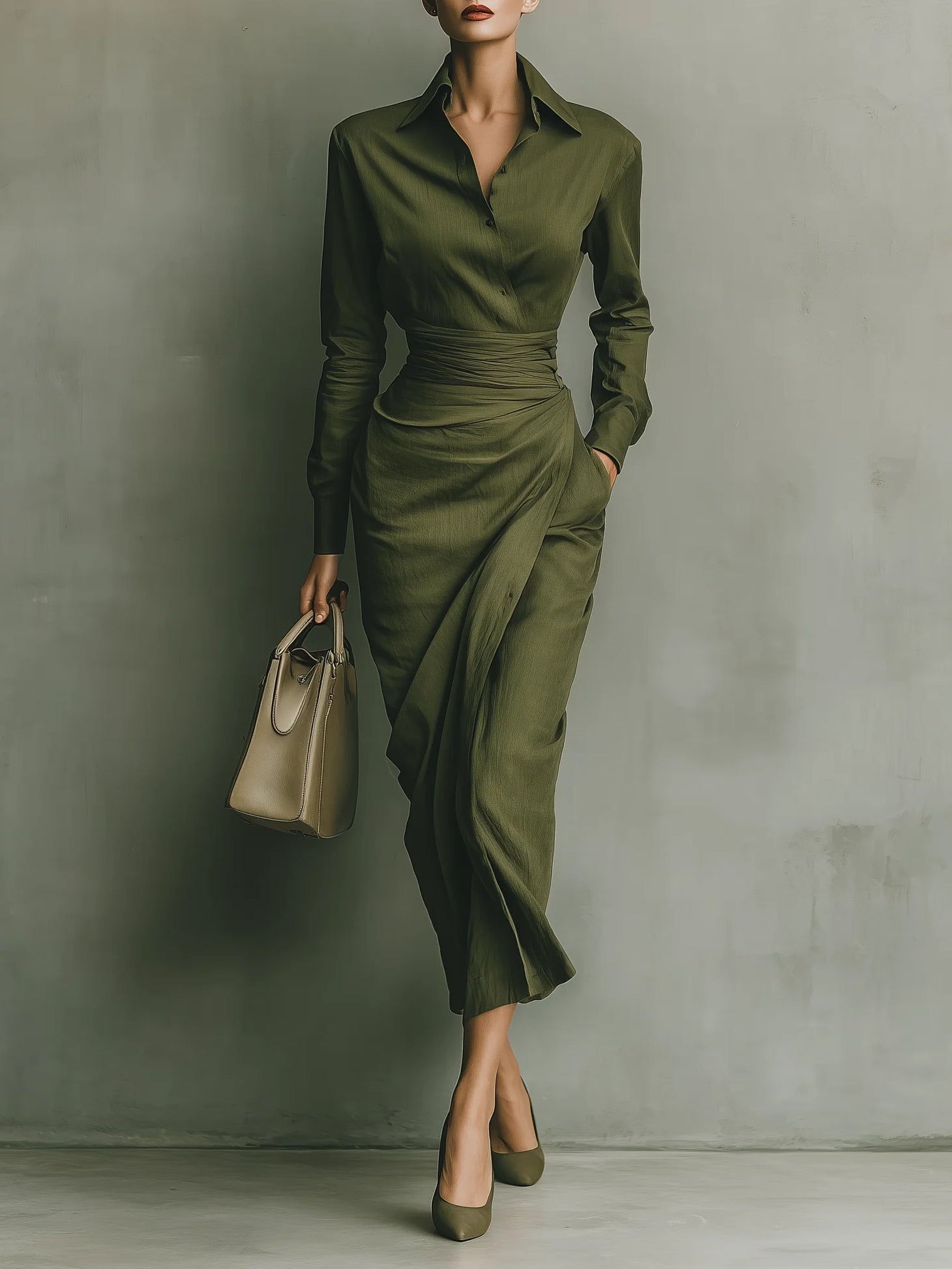 Elena – Elegantes Wickelkleid mit Taillierung Damen
