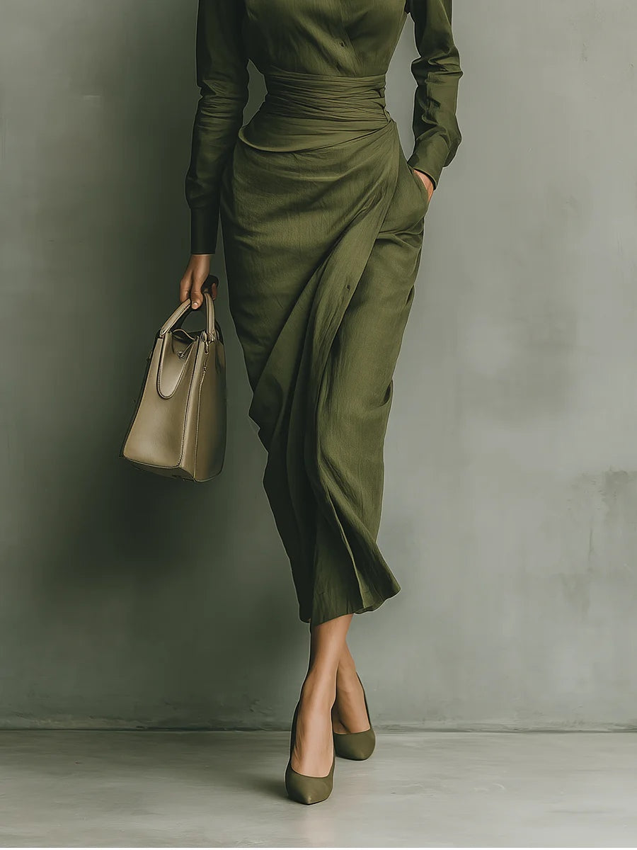 Elena – Elegantes Wickelkleid mit Taillierung Damen