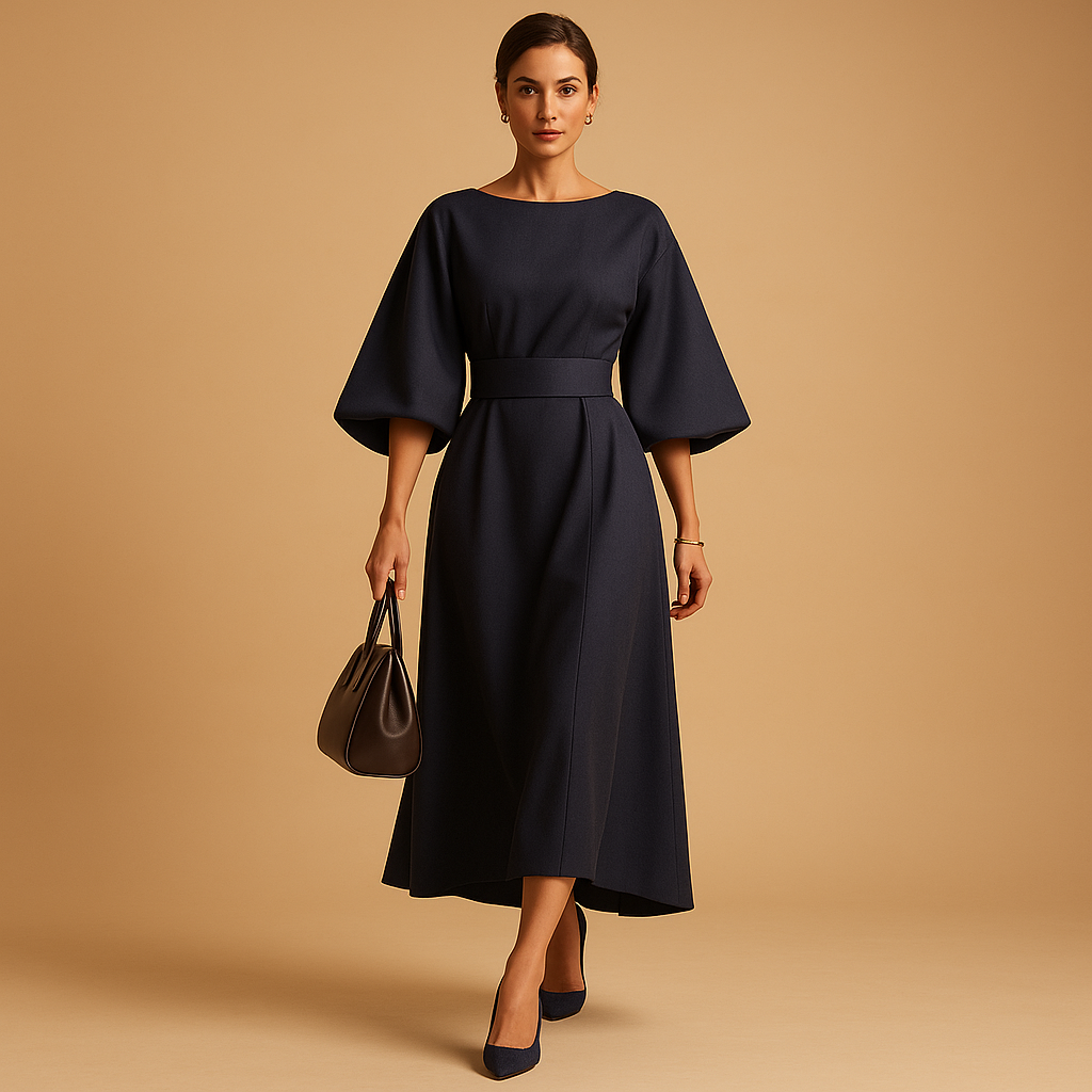 Charlotte – Elegantes Fließendes Damen Midi­kleid