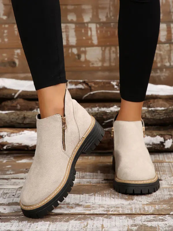 Lena – Robuste Zip-Chelsea-Stiefeletten Damen