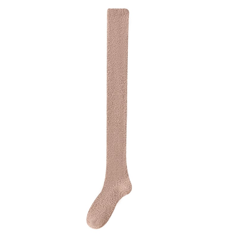Mila – Flauschige Overknee-Haussocken für Damen