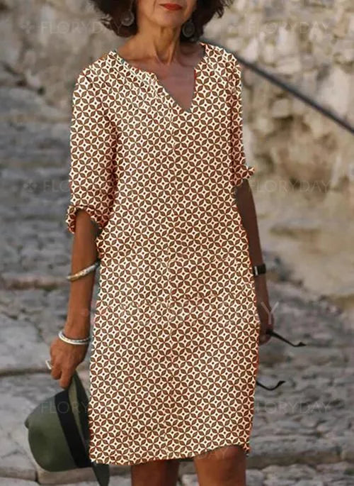 Elena – Elegantes Sommer Damen Kleid mit Muster