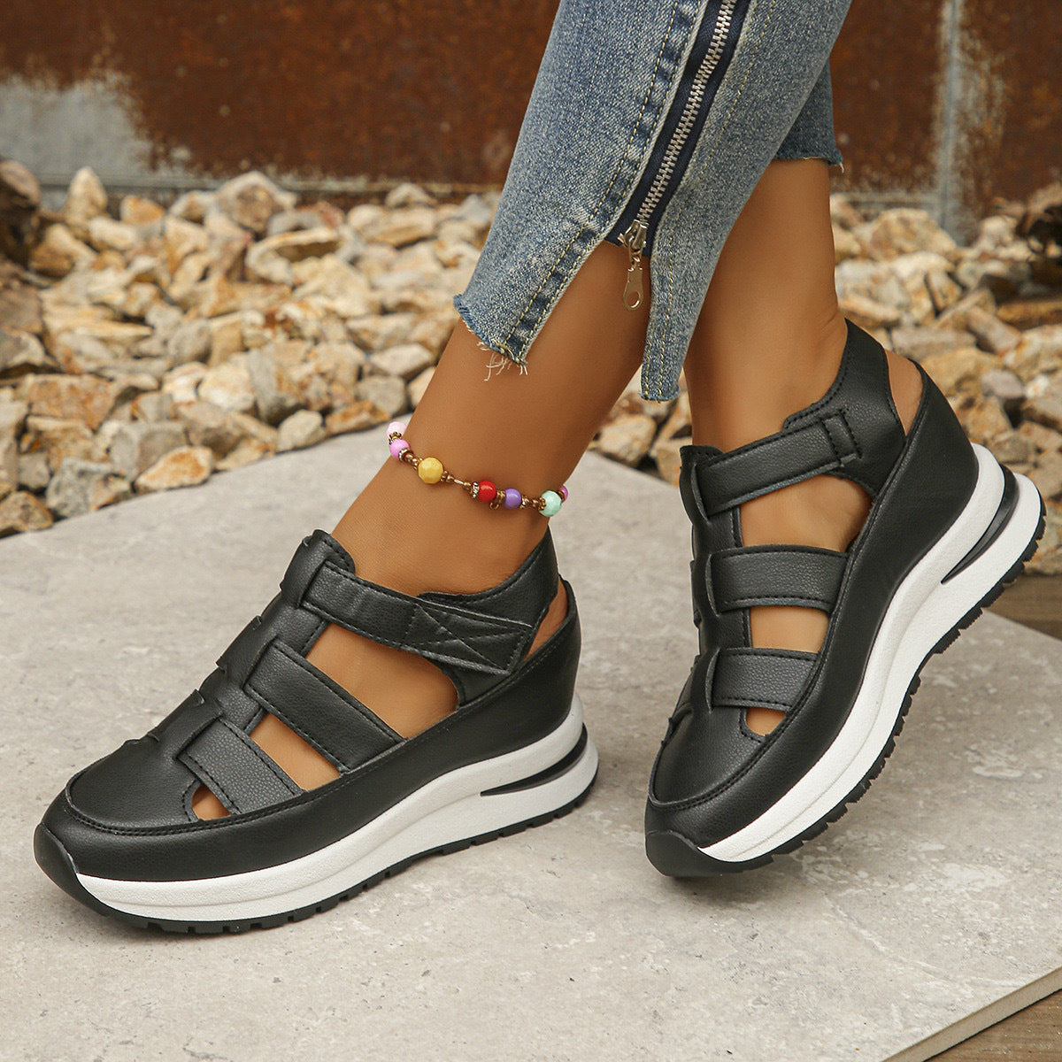 Livia - Sandalias blancas de corte deportivo