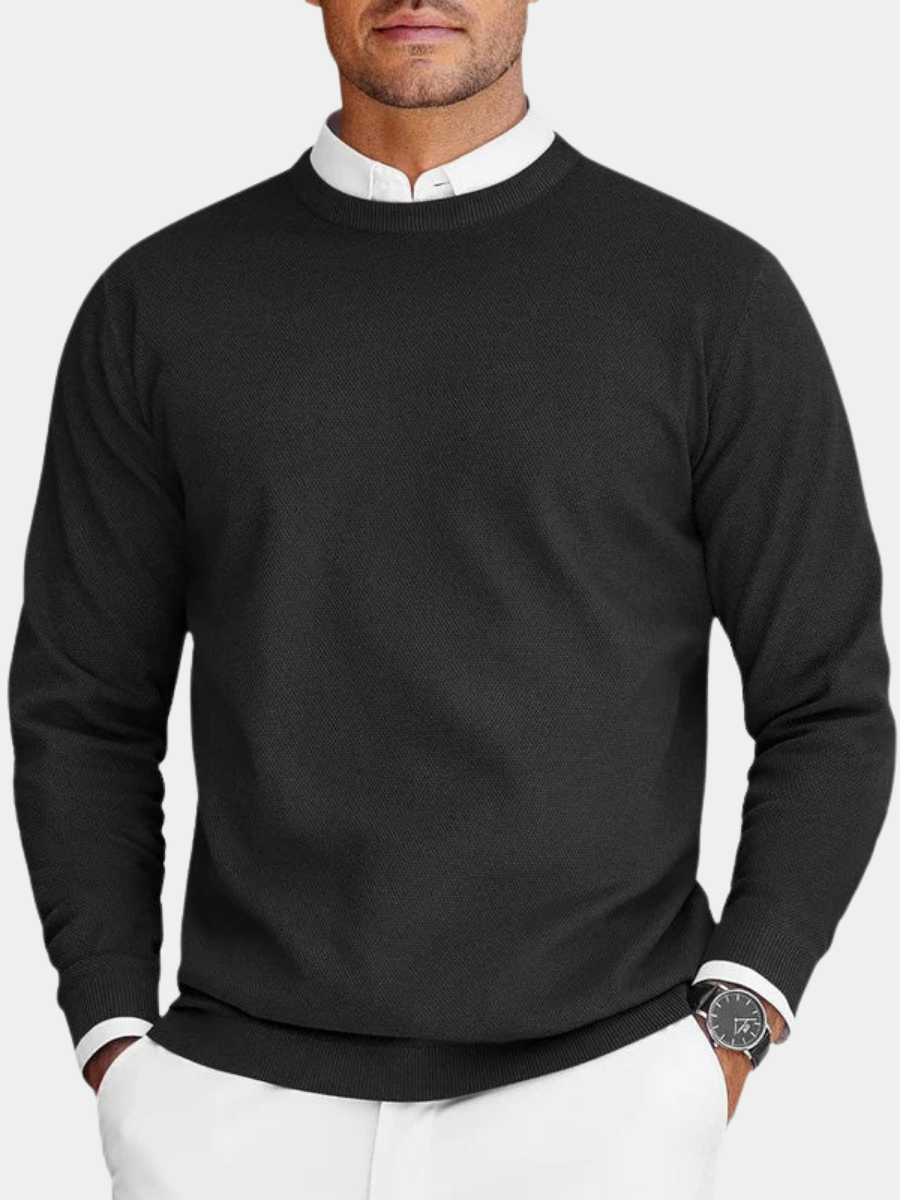 James – Klassischer Herren Feinstrickpullover mit Rundhalsausschnitt