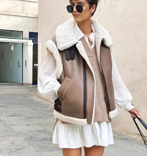 Camila – Ärmellose Teddyweste für Damen