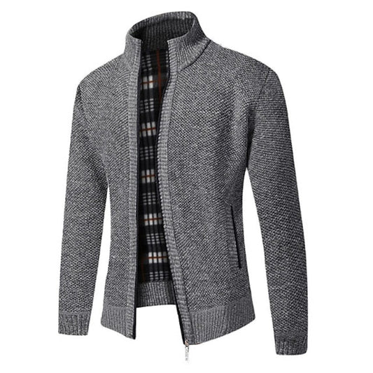 Alexander – Strickjacke für Herren Winter Cardigan mit Stehkragen
