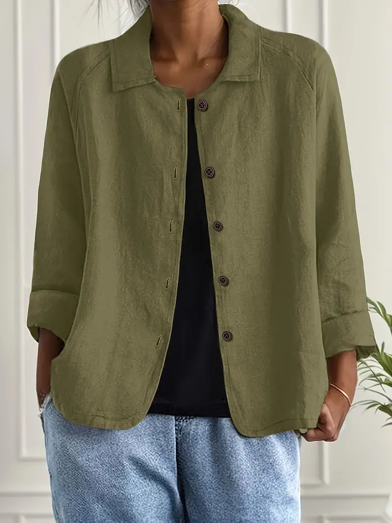 Damenjacke mit lässigem Schnitt und praktischen Knöpfen - 47 - Annoboutique