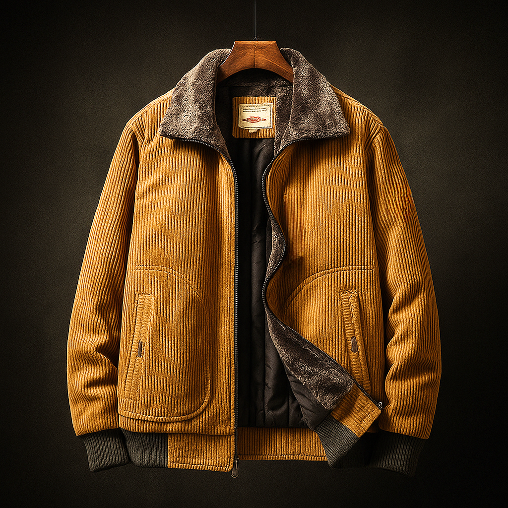 Rowan – Plush-Lined Corduroy Zip Jacket for Men