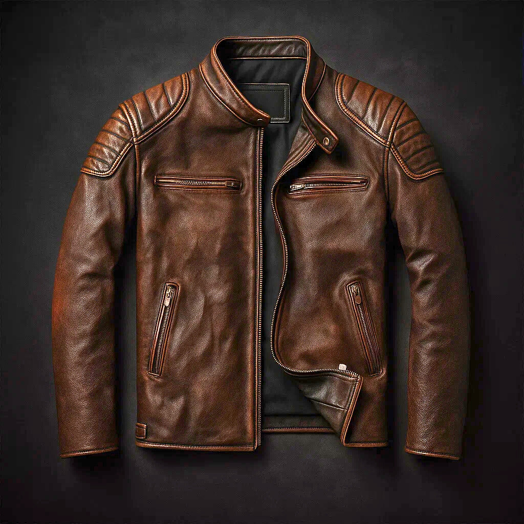 Marek – Biker-inspirierte Lederjacke Herren