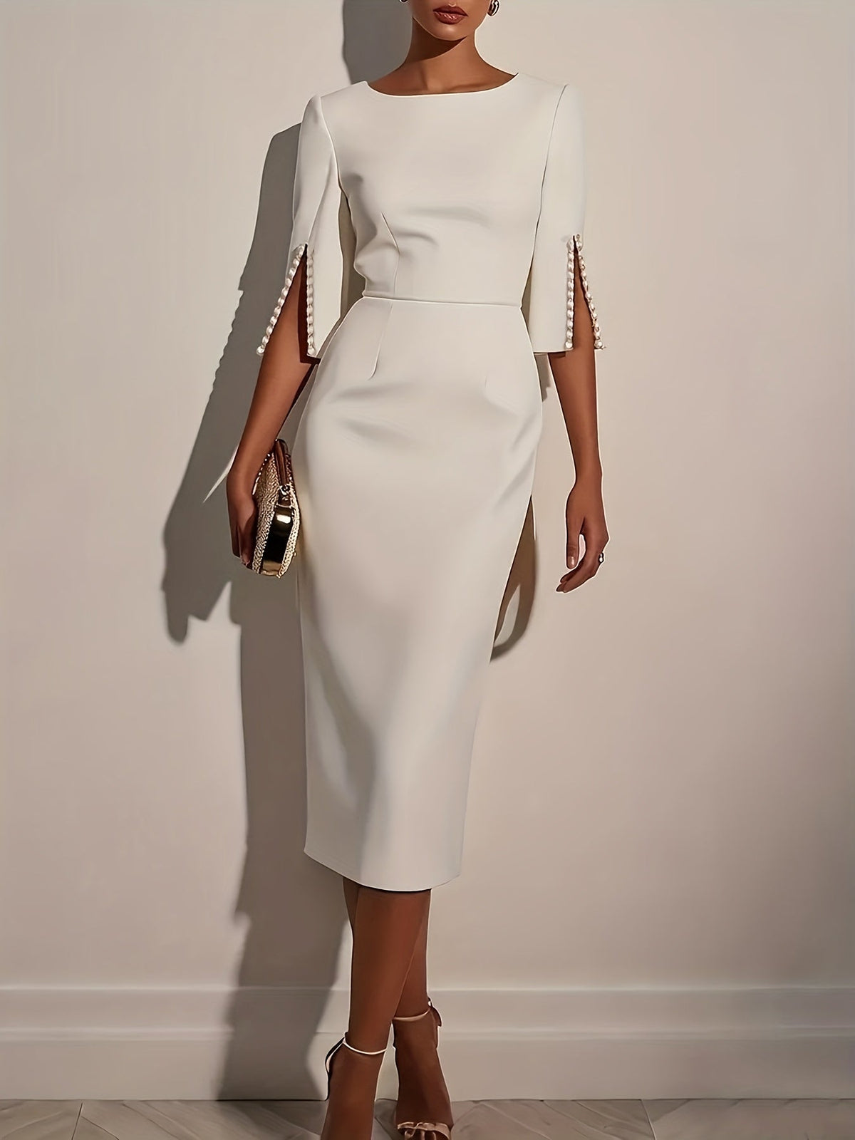 Annemarie – Elegantes Midikleid mit Schlitz für Damen - 1 - Annoboutique