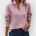 Klara – Gerippter Zip-Collar Pullover im modernen Casual-Winterlook für Damen