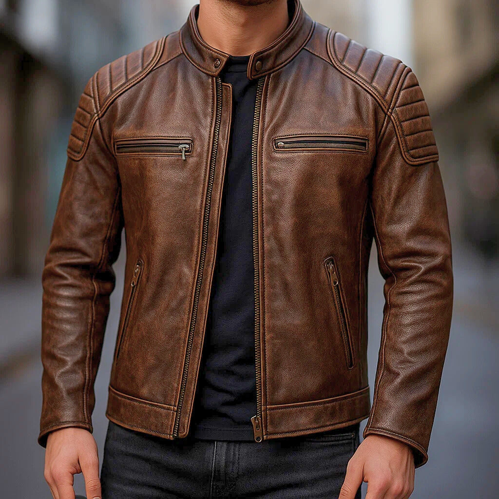 Marek – Biker-inspirierte Lederjacke Herren