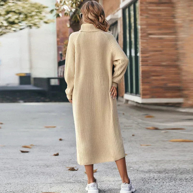 Camila - Damen Strickkleid langarm mit Rollkragen