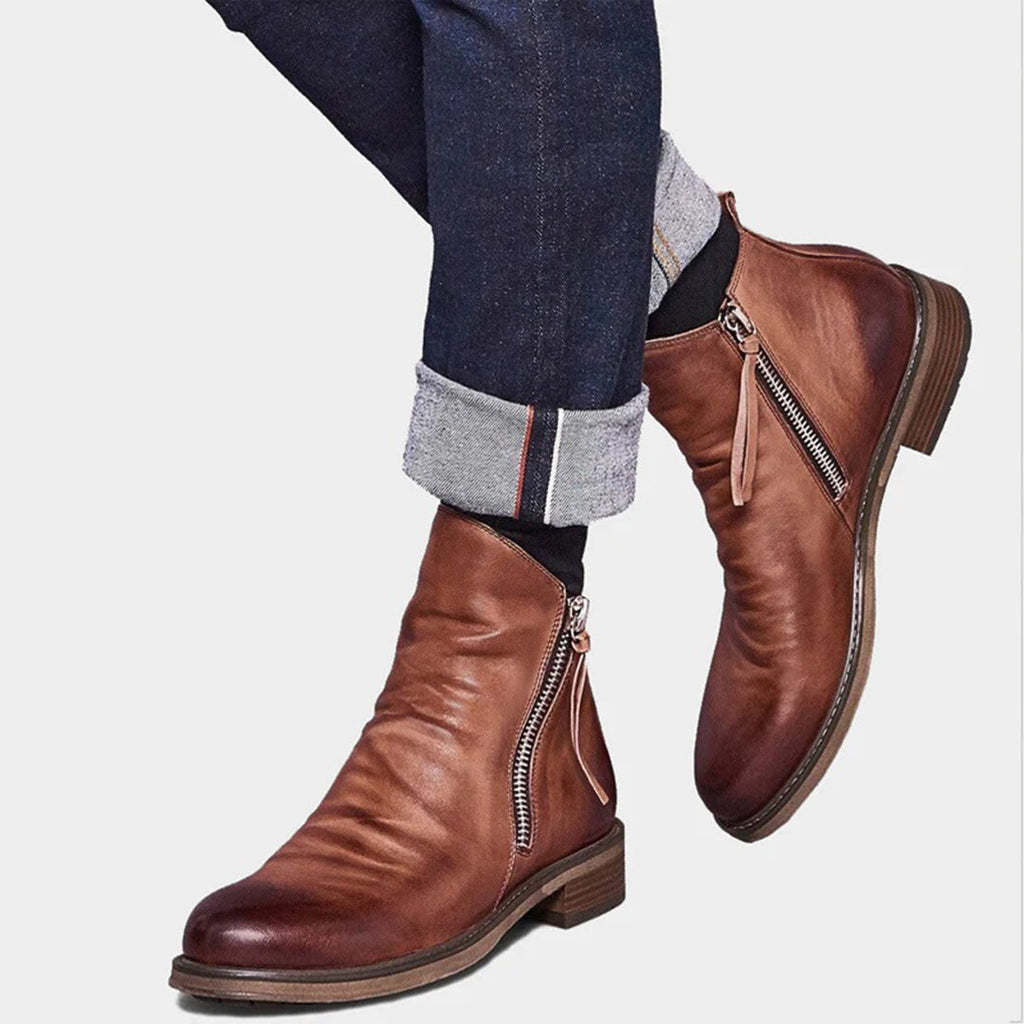 Stilvolle Herren Stiefeletten mit Reißverschluss - J&B - 5 - Annoboutique