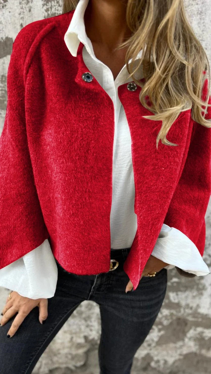 Elena – Weiche Kurzjacke mit Knopfleiste für Damen