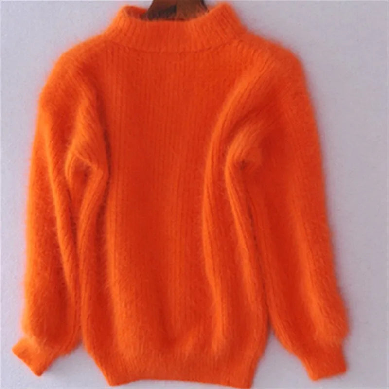 Sophia - Damen kaschmir Strickpullover mit Ballonärmeln