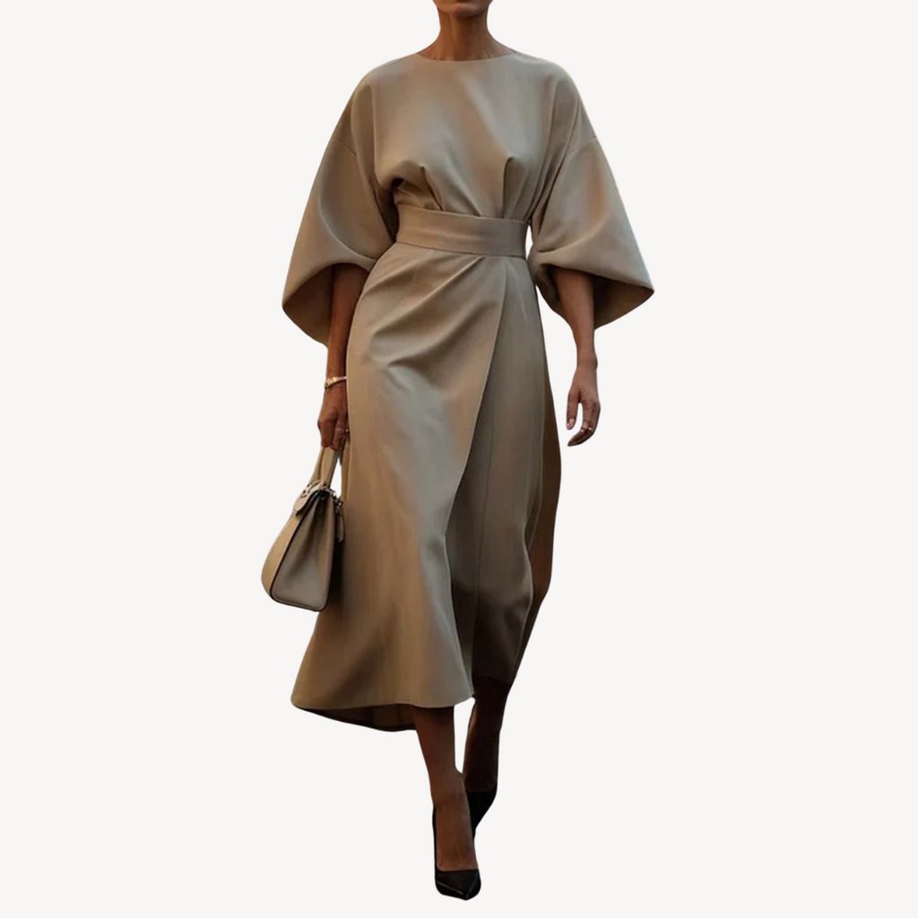 Sofia – Elegantes Midikleid Damen mit Taillenbetonung
