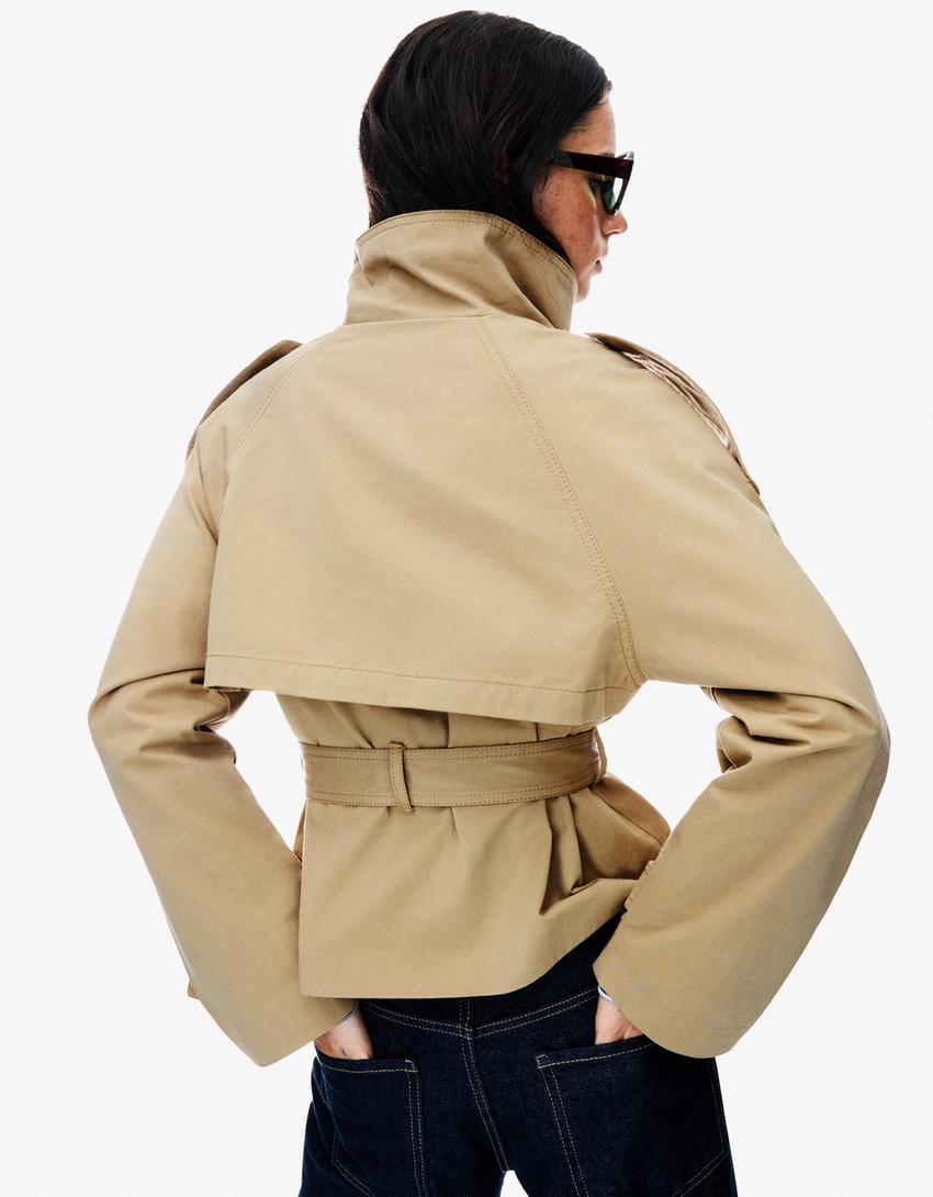 Damenjacke mit asymmetrischem Schnitt und Taillengürtel | A&B - 2 - Annoboutique