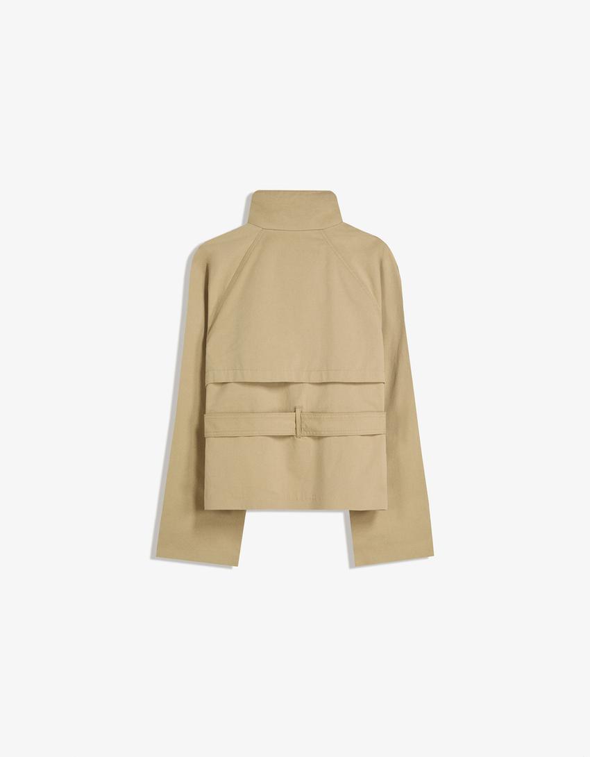 Damenjacke mit asymmetrischem Schnitt und Taillengürtel | A&B - 4 - Annoboutique