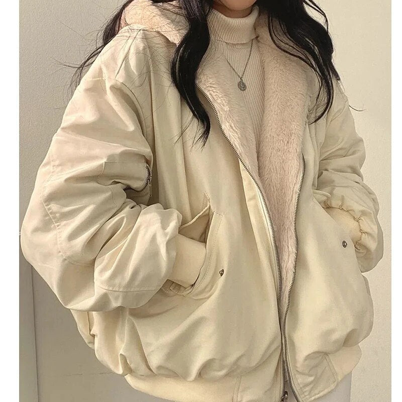 Elena - Oversize-Jacke mit Teddyfutter für Damen