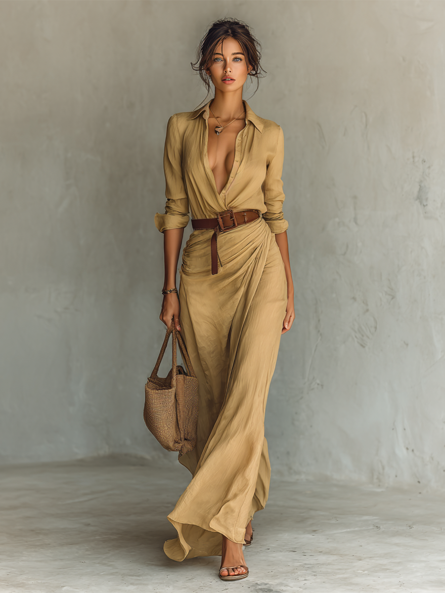 Marika – Fließendes Maxikleid im eleganten Modern-Chic für Damen