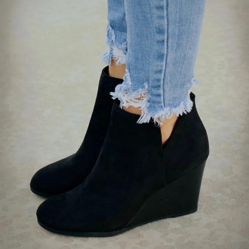 Boho Beach Hut Women's Footwear, boots, ankle boots, brown boots, black boots, casual boots, low heeled boots, Leopard Boots, Gray Boots Platform Ankle Boots Gray / 6