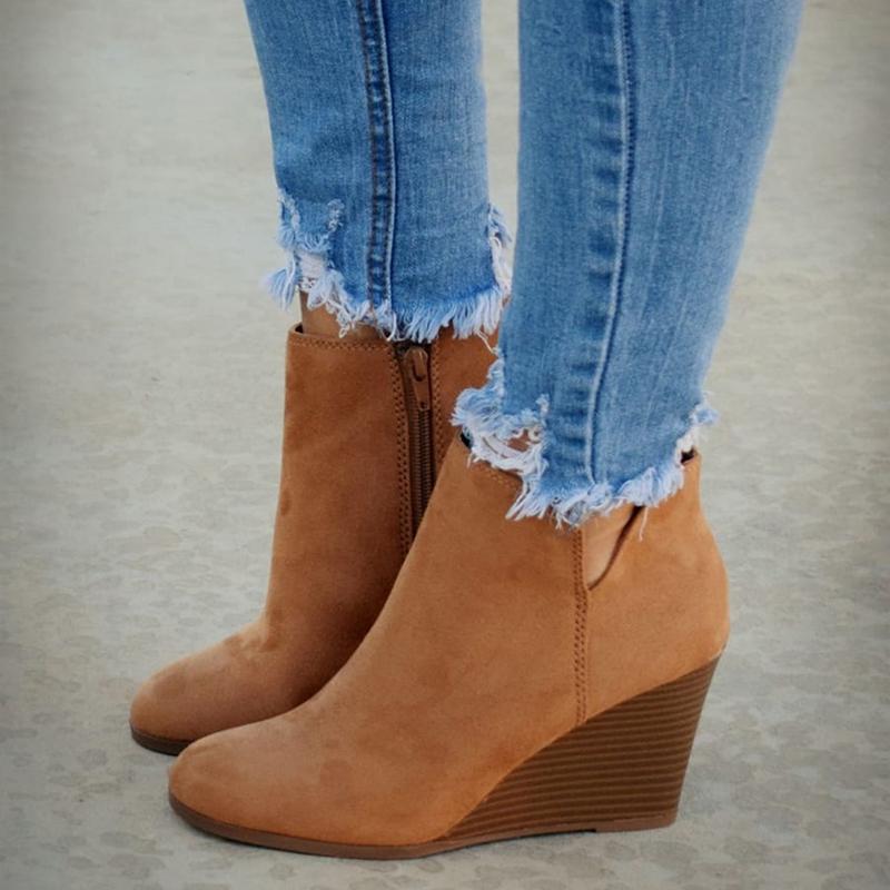 Lucía – Modische Damen Keilabsatz Stiefeletten