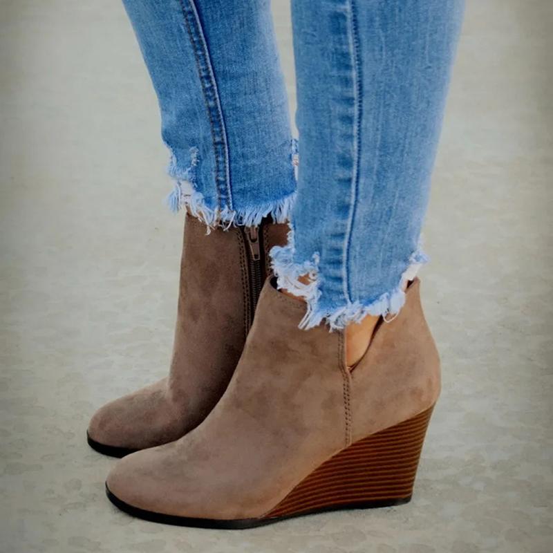 Lucía – Modische Damen Keilabsatz Stiefeletten