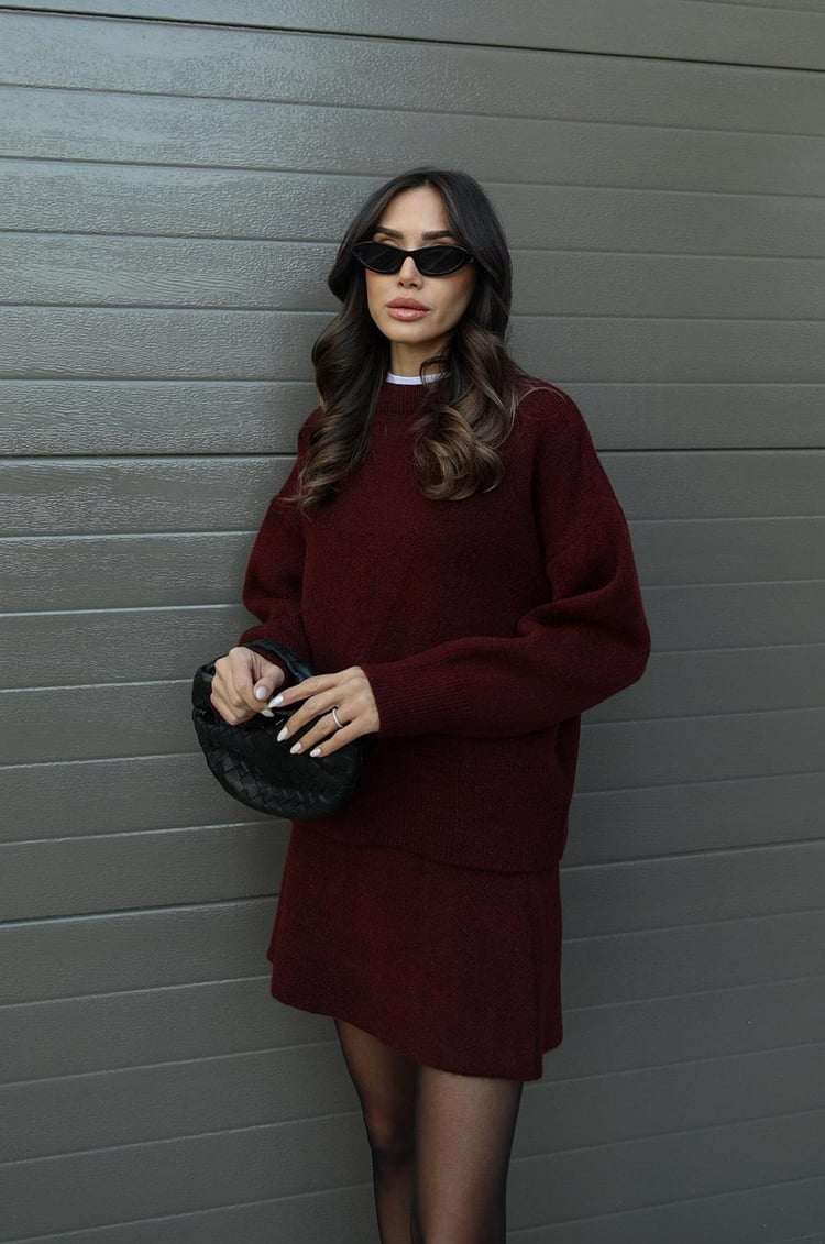 Natalia – Strick-Set Damen aus Pullover & Minirock im modernen Cozy-Look