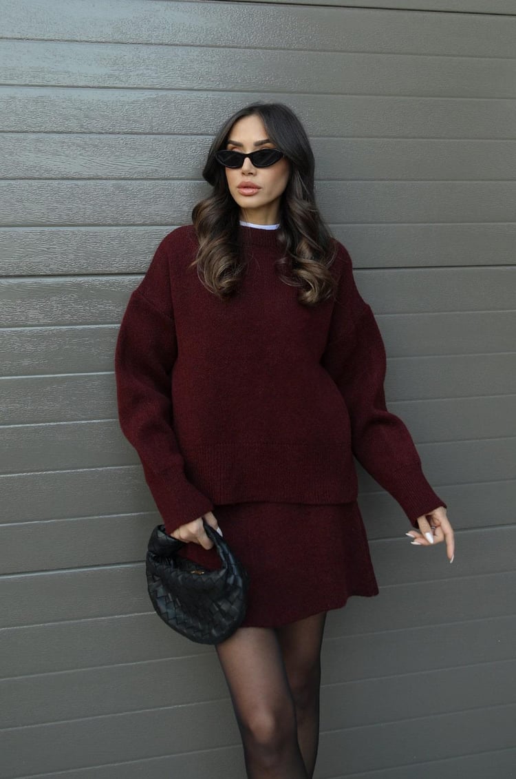 Natalia – Strick-Set Damen aus Pullover & Minirock im modernen Cozy-Look