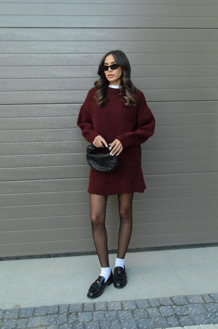 Natalia – Strick-Set Damen aus Pullover & Minirock im modernen Cozy-Look