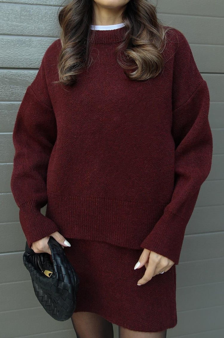 Natalia – Strick-Set Damen aus Pullover & Minirock im modernen Cozy-Look