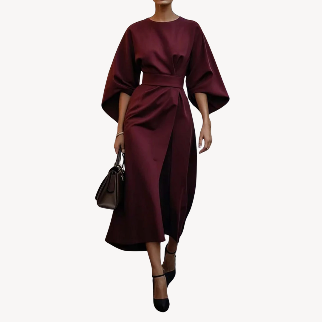 Sofia – Elegantes Midikleid Damen mit Taillenbetonung