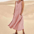 Alina – Ärmelloses Maxikleid mit Taschen