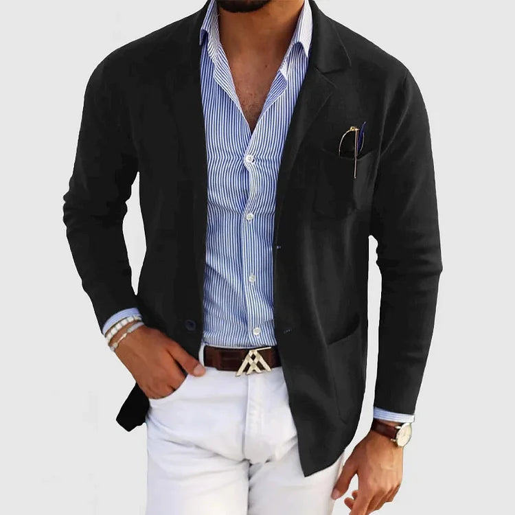 David – Lässiger Leinen Blazer Mit Klassischem Revers