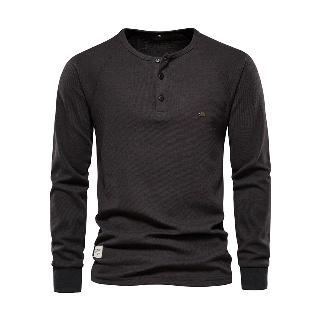 Adrian – Herren Longsleeve mit Knopfleiste