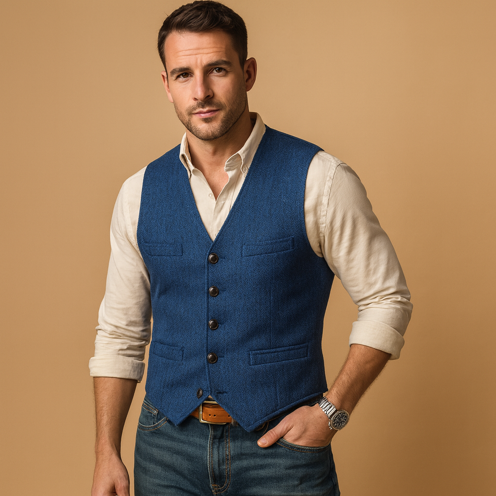 James – Klassische Strukturierte Herren Weste