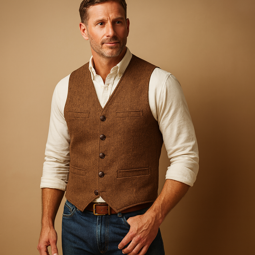 James – Klassische Strukturierte Herren Weste