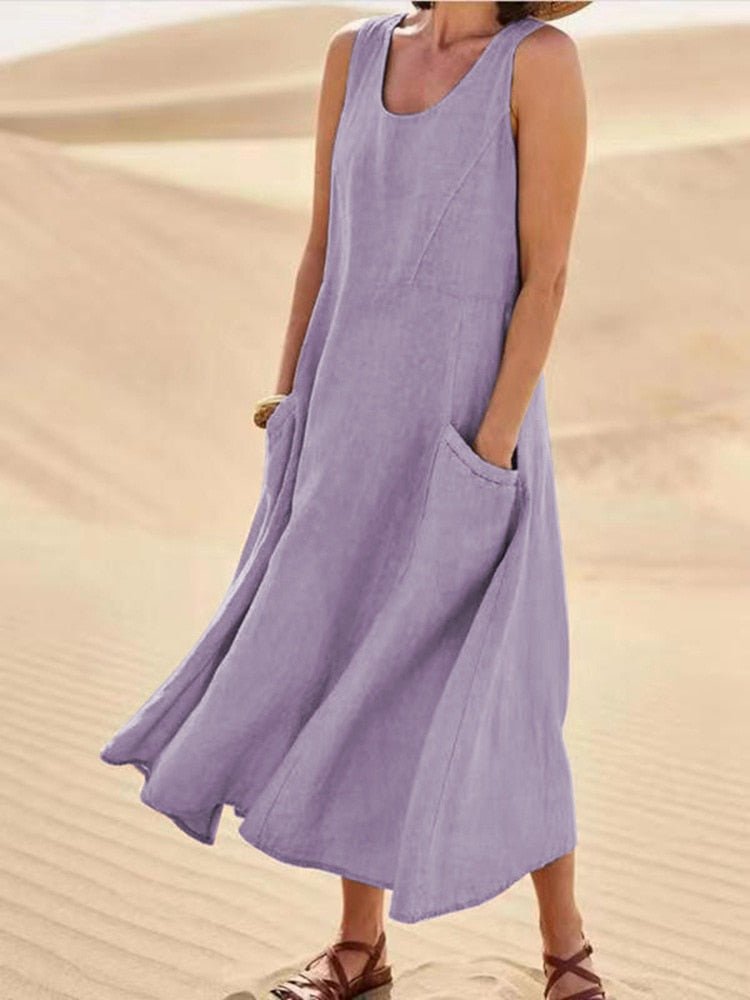 Lina – Luftiges Damen Sommerkleid mit Taschen