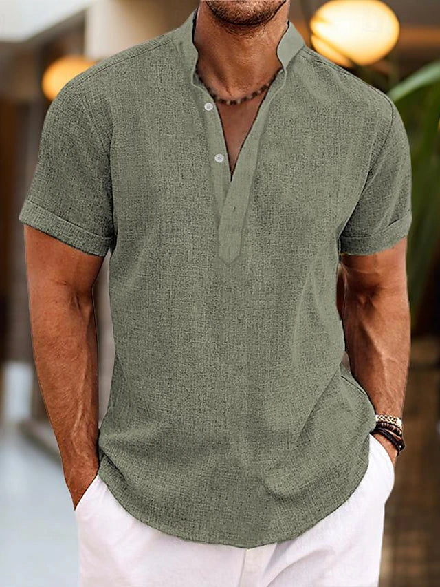 Marco – Lässiges Herren Sommerhemd mit Stehkragen