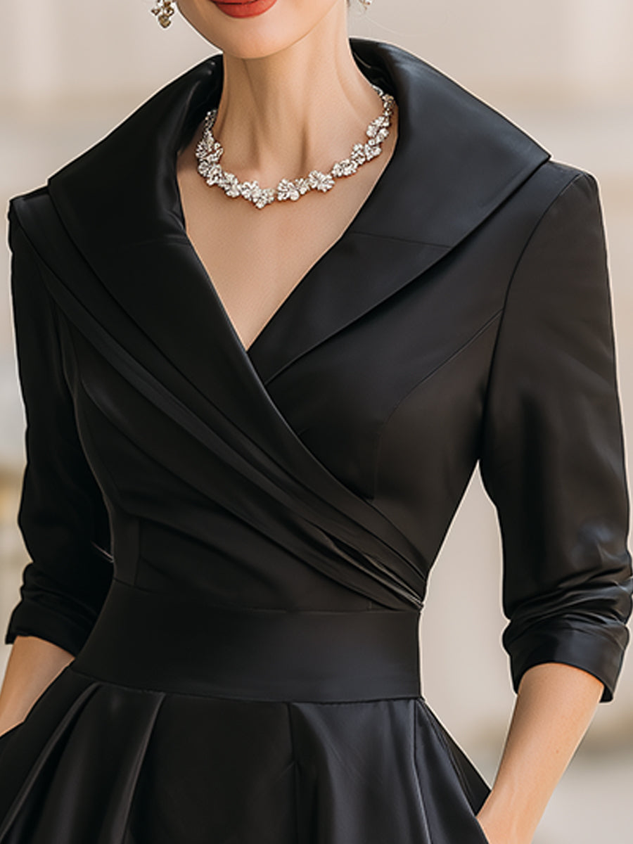 Karina – Damen Midi Kleid mit Schalkragen - 8 - Annoboutique