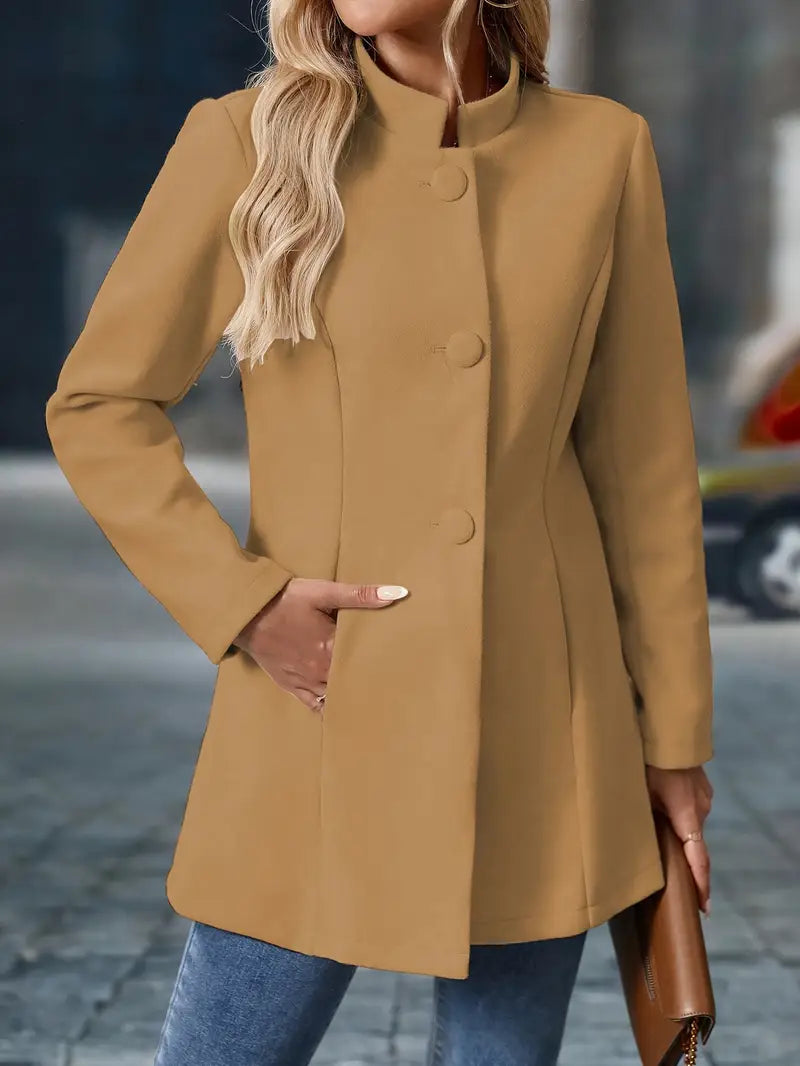 Damen Jacke mit schlankem Schnitt und minimalistischen Knöpfen | A&B - 17 - Annoboutique
