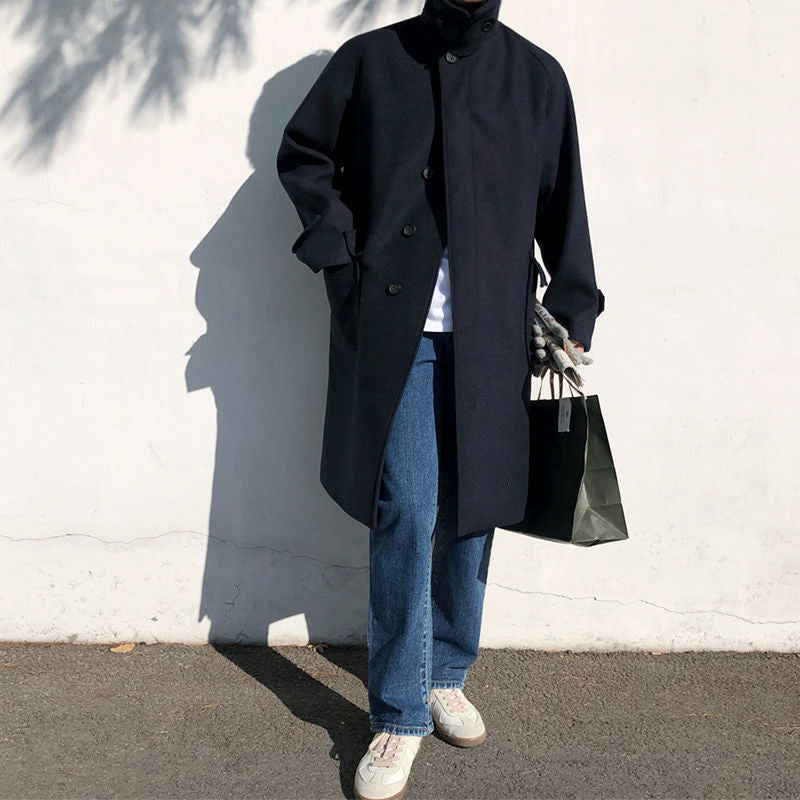 Ethan – Herren Wollmantel Oversize mit Knopfleiste