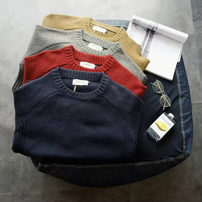 Lukas – Herren-Strickpullover mit Klassischen Ellbogenpatches