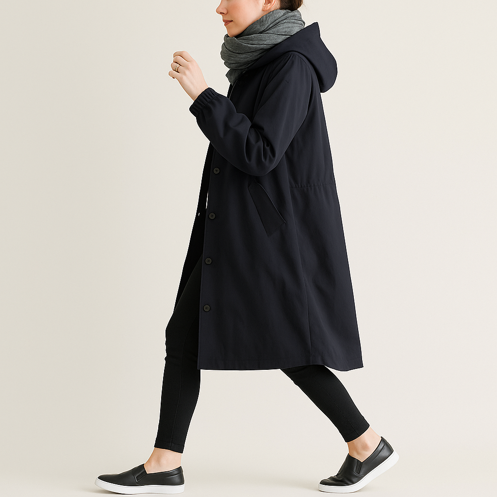 Laura – Damen Wasserdichter Regenmantel Mit Kapuze