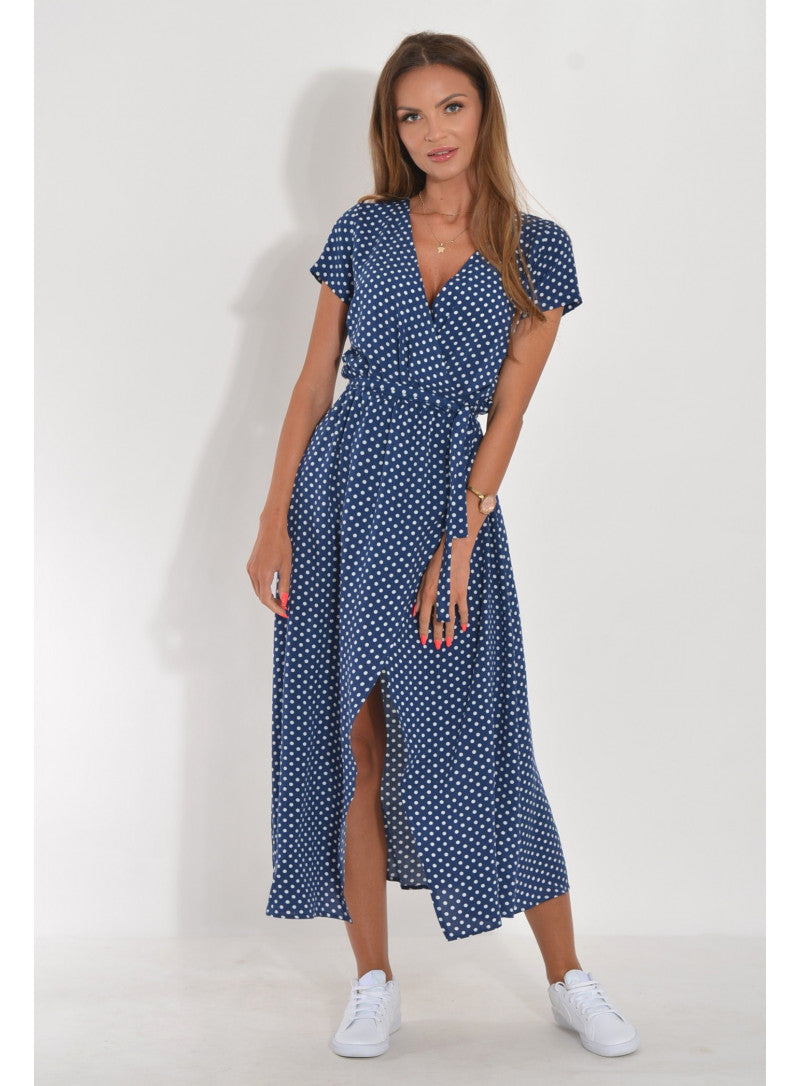Elena – Wickeloptik Damen-Midikleid