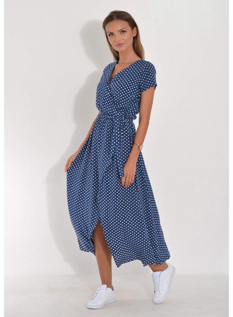 Elena – Wickeloptik Damen-Midikleid