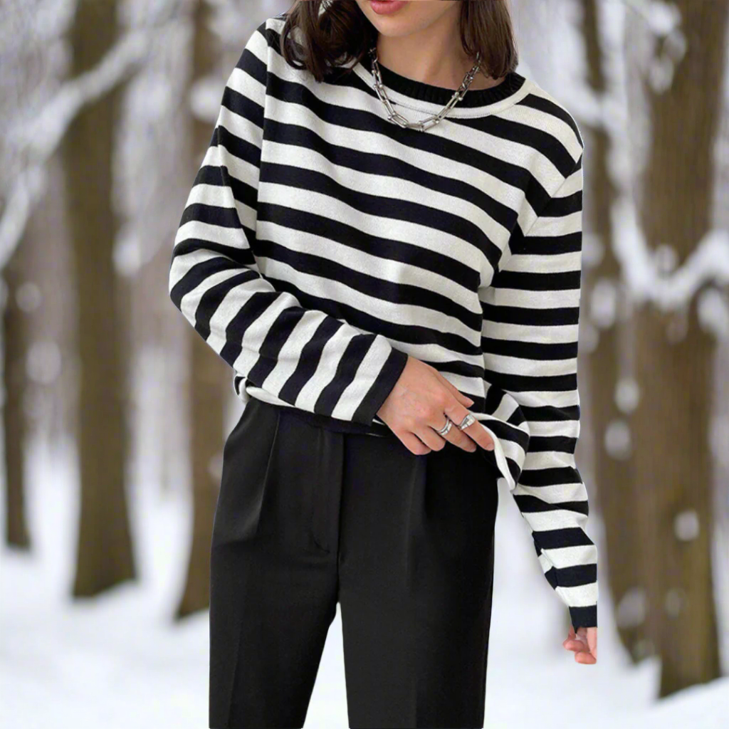 Amelia – Lässiges gestreiftes Damen Langarmshirt